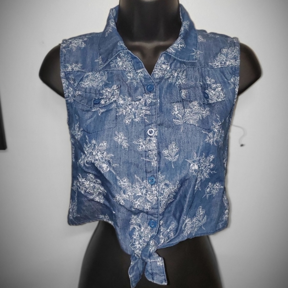 Button Down Crop Top